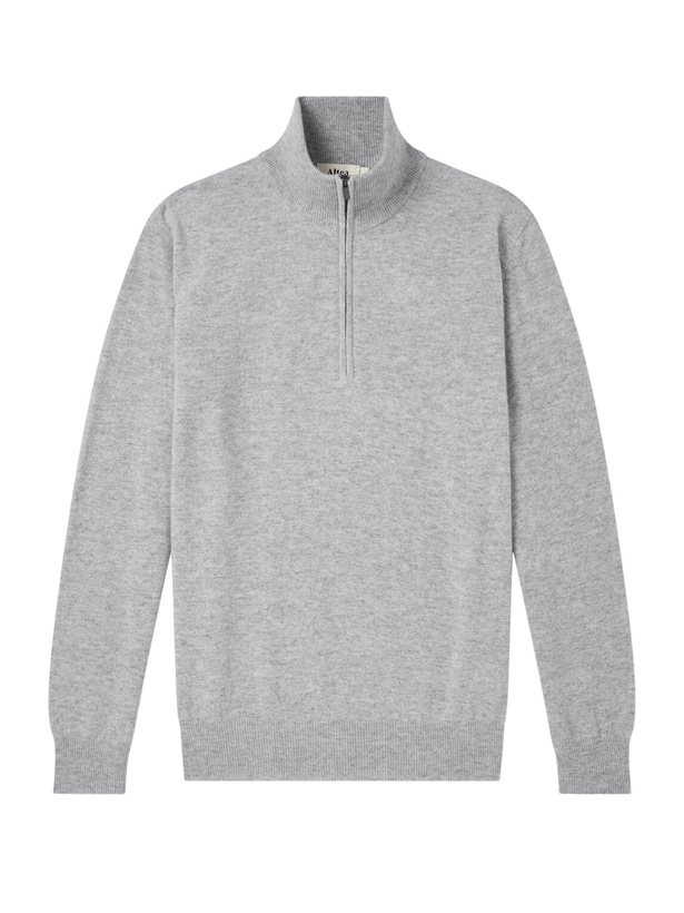 Photo: Altea - Virgin Wool Half-Zip Sweater - Gray