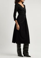 Diane Von Furstenberg Shiri Knotted Jersey Midi Dress Black