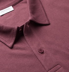 Sunspel - Riviera Slim-Fit Cotton-Mesh Polo Shirt - Burgundy