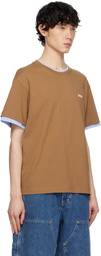 AFTER PRAY Brown Crepe Layered T-shirt