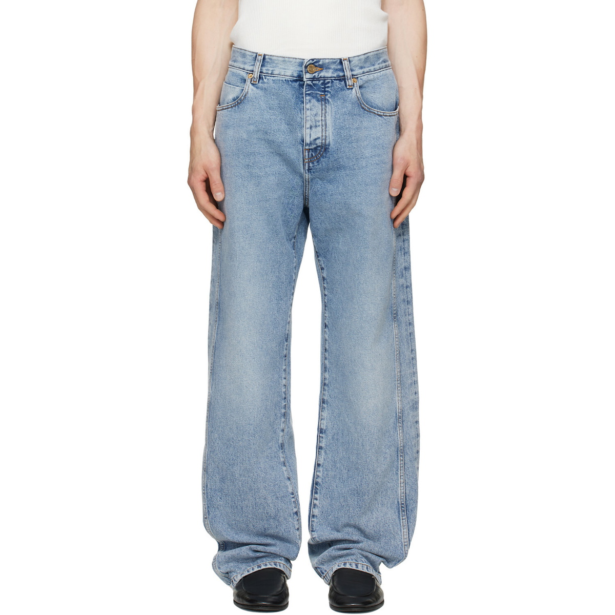 BALMAIN Blue Loose-Fit Jeans