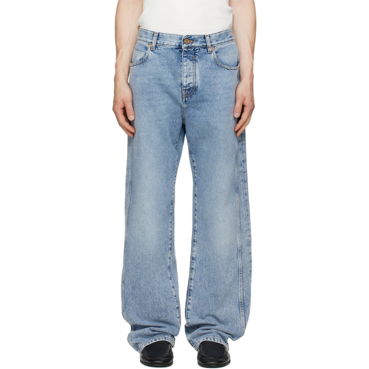Photo: BALMAIN Blue Loose-Fit Jeans