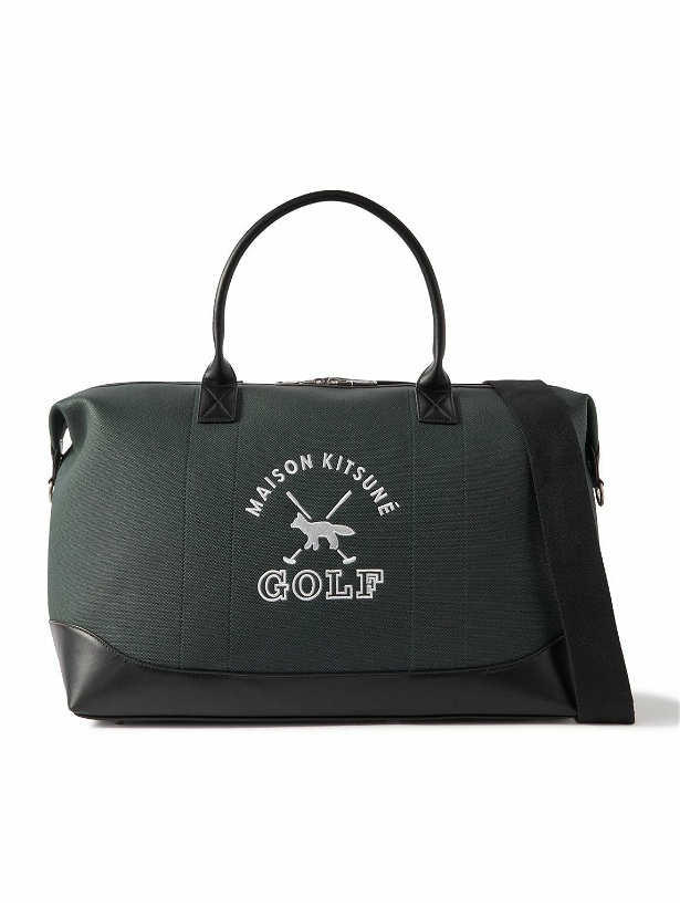 Photo: Maison Kitsuné - Logo-Embroidered Leather-Trimmed Canvas Duffle Bag