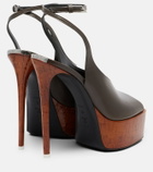 The Attico Ornella leather platform slingback pumps