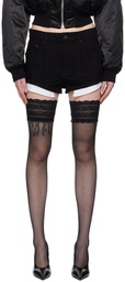 Mugler Black Five-Pocket Denim Shorts