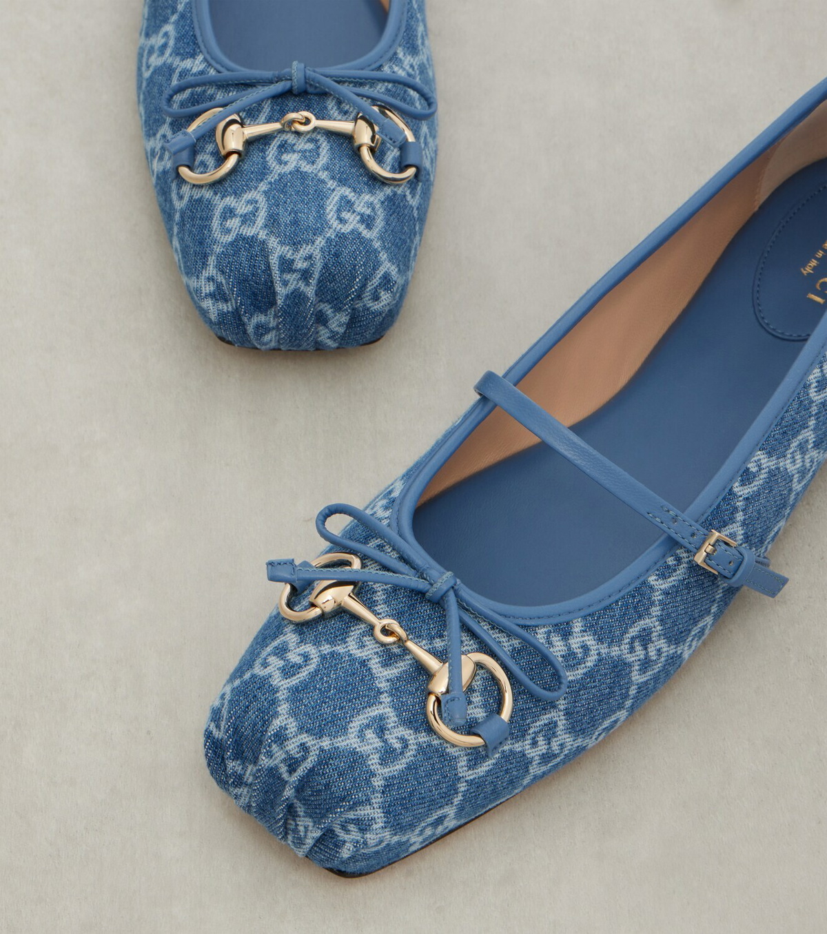 Gucci Gucci Horsebit GG denim ballet flats