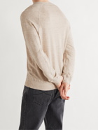 BRUNELLO CUCINELLI - Slim-Fit Mélange Linen and Cotton-Blend Sweater - Neutrals