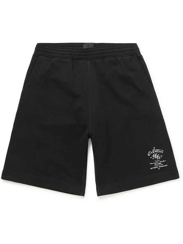 Photo: Givenchy - Logo-Print Cotton-Jersey Shorts - Black