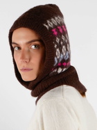 MC2 Saint Barth Woman Ultra Soft Brown Balaclava With Icelandic Pattern