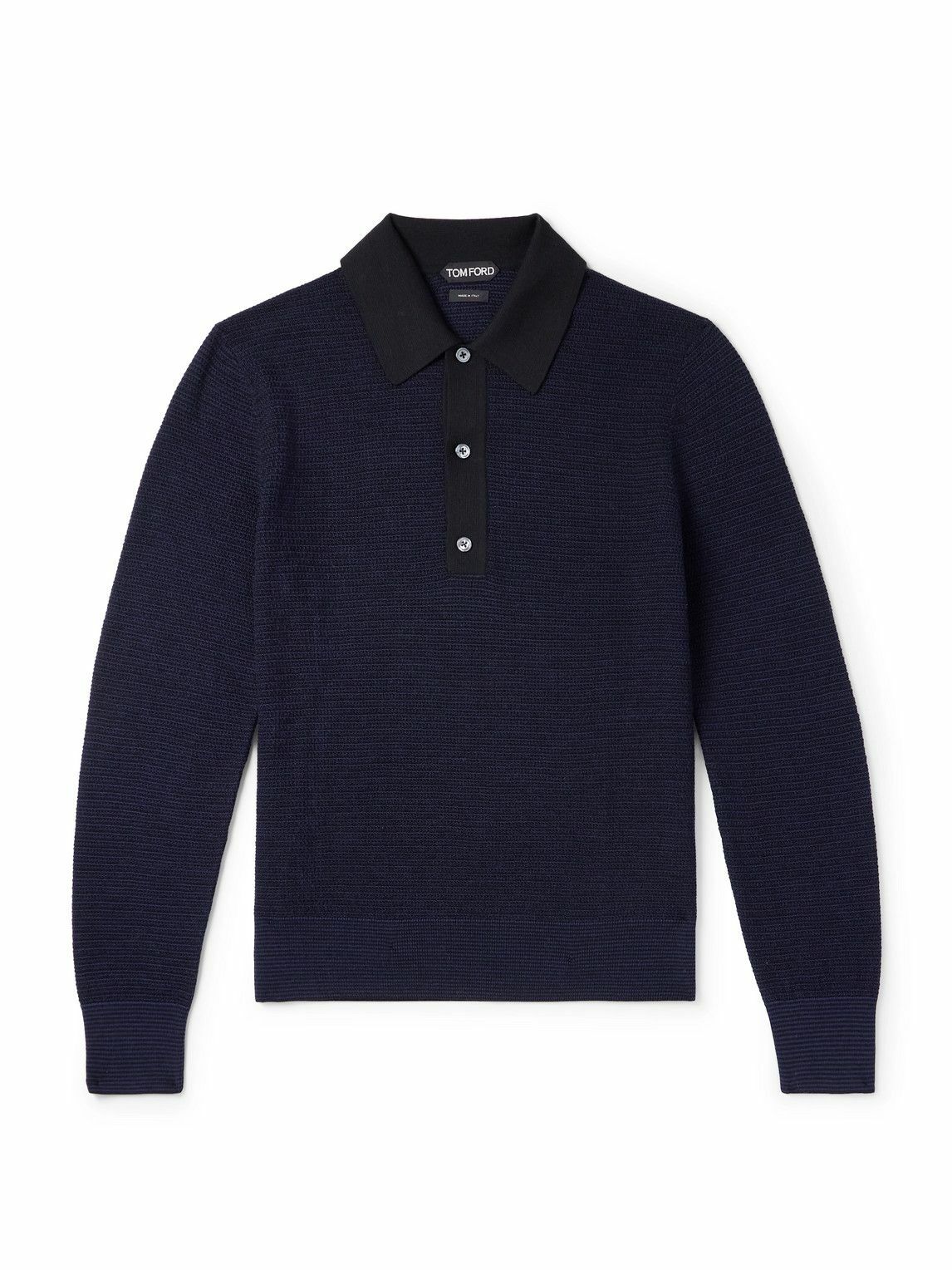 【送料&関税込】Tom Ford Wool Polo TOM FORD long-sleeve Wool Polo Shirt | Grey | FARFETCH