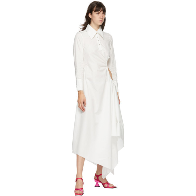 marques almeida shirt dress WHITE FEATHER HEM T-SHIRT DRESS  MARQUES ' ALMEIDA
