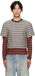 Andersson Bell Beige & Orange Stripe LS T-shirt