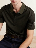 Purdey - Merino Wool and Lyocell-Blend Piqué Polo Shirt - Green