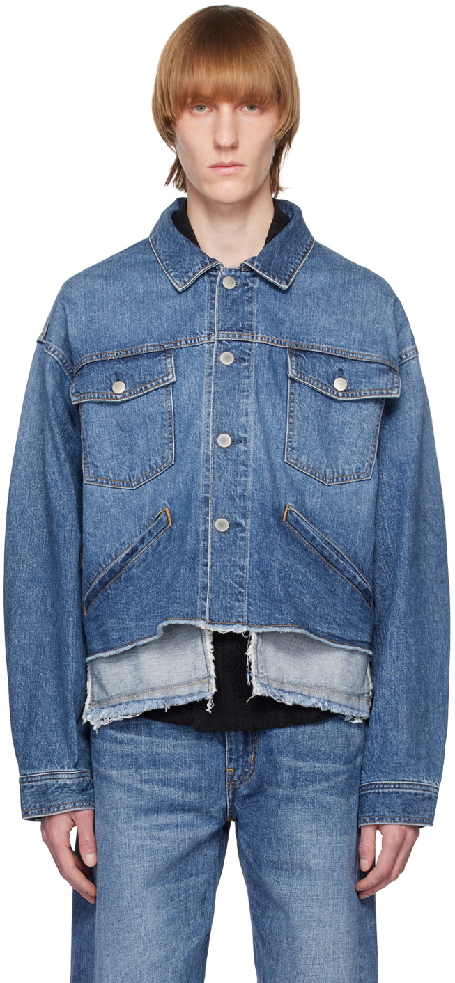 Hacked off crop denim sales jacket