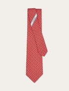Ferragamo Mens Dylan print silk tie in Red