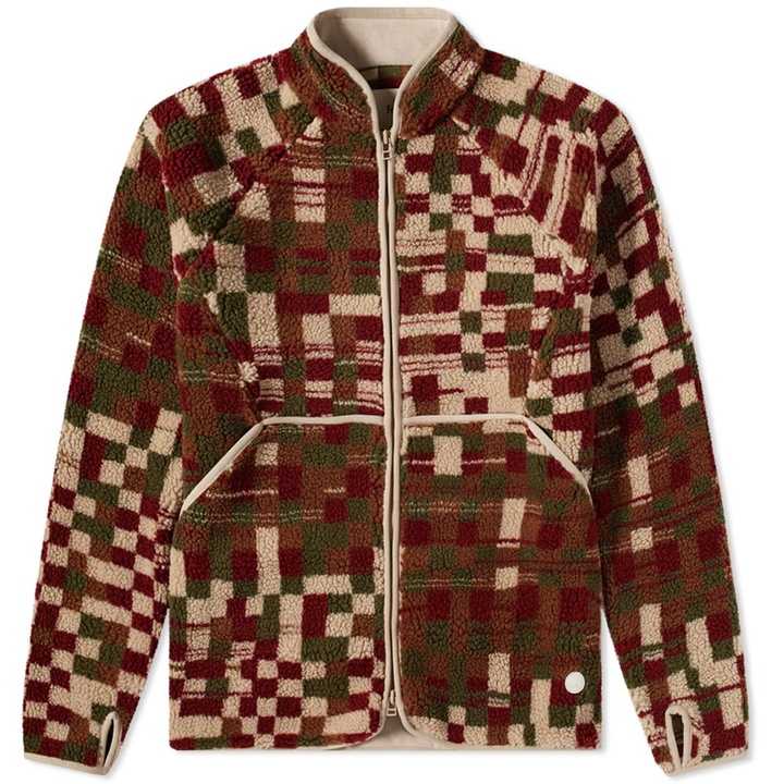 Photo: Folk Men's Puzzle Fleece in Winter Wrap Checkerboard