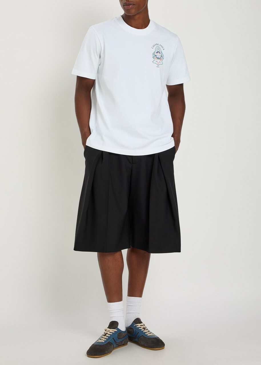 Casablanca Hotel Printed Cotton T-shirt White