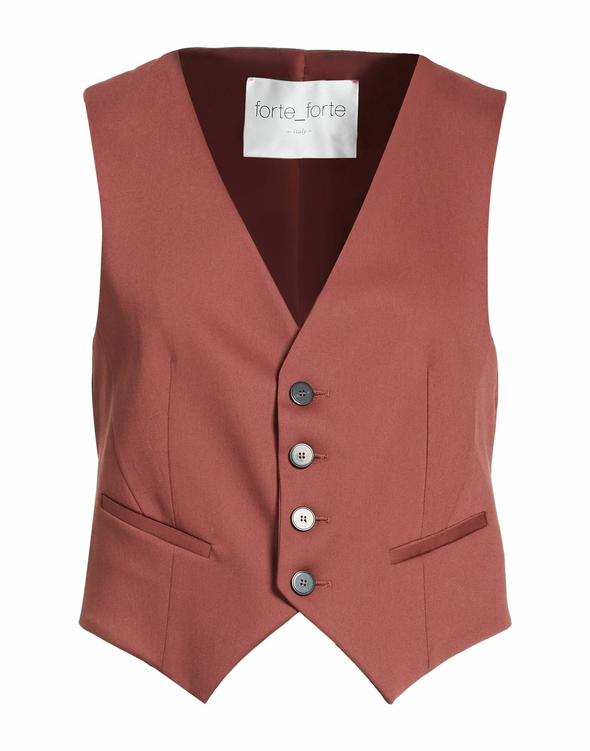 Forte_forte Womens Tailored Vest in Brown