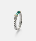 David Yurman Petite Cable sterling silver ring with onyx