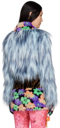 SHUTING QIU Blue Patchwork Jacket