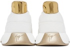 Giuseppe Zanotti White & Gold Ferox Sneakers