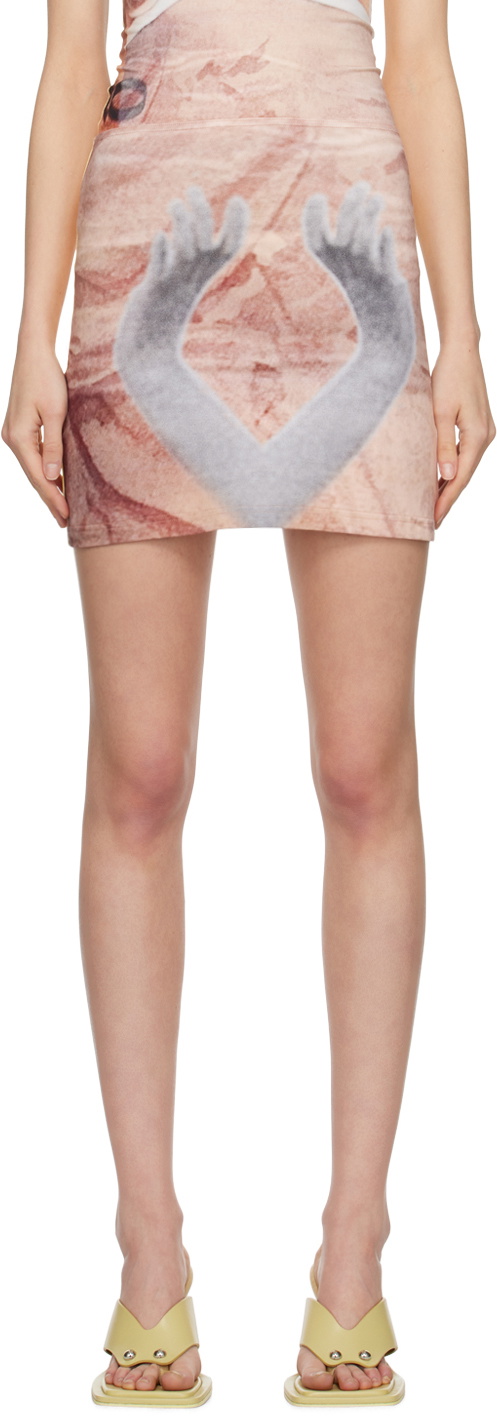 ELLISS SSENSE Exclusive Yellow & Beige Reach Miniskirt