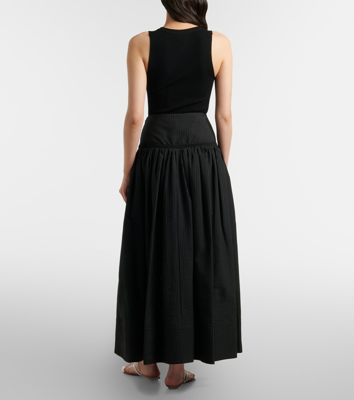 Alaïa Cotton-blend maxi skirt