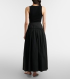 Alaïa Cotton-blend maxi skirt