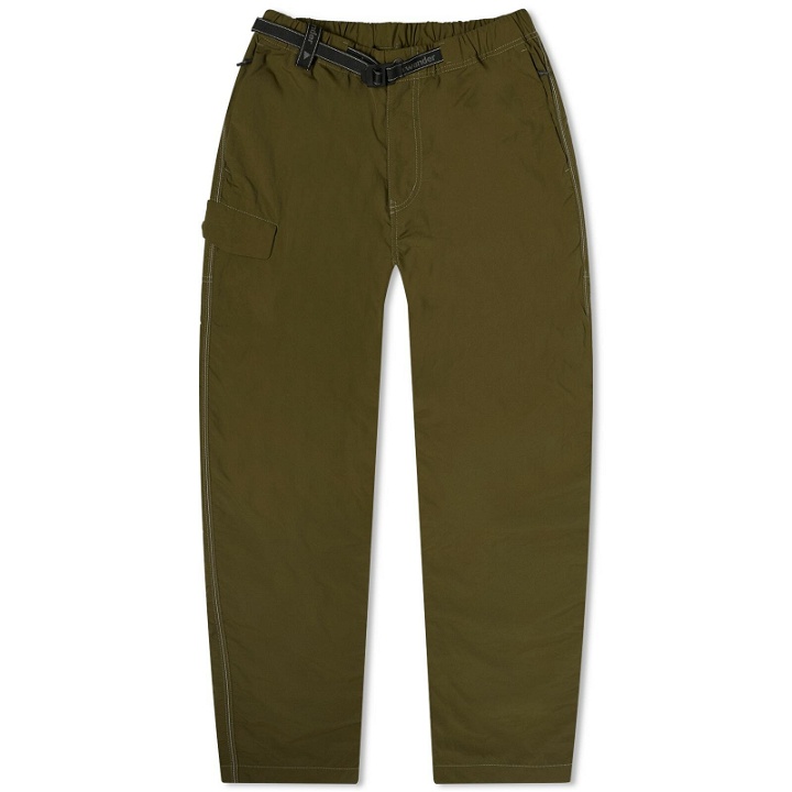 Photo: and wander Men's Nylon Taffeta Hiker Pants in Dark Khaki
