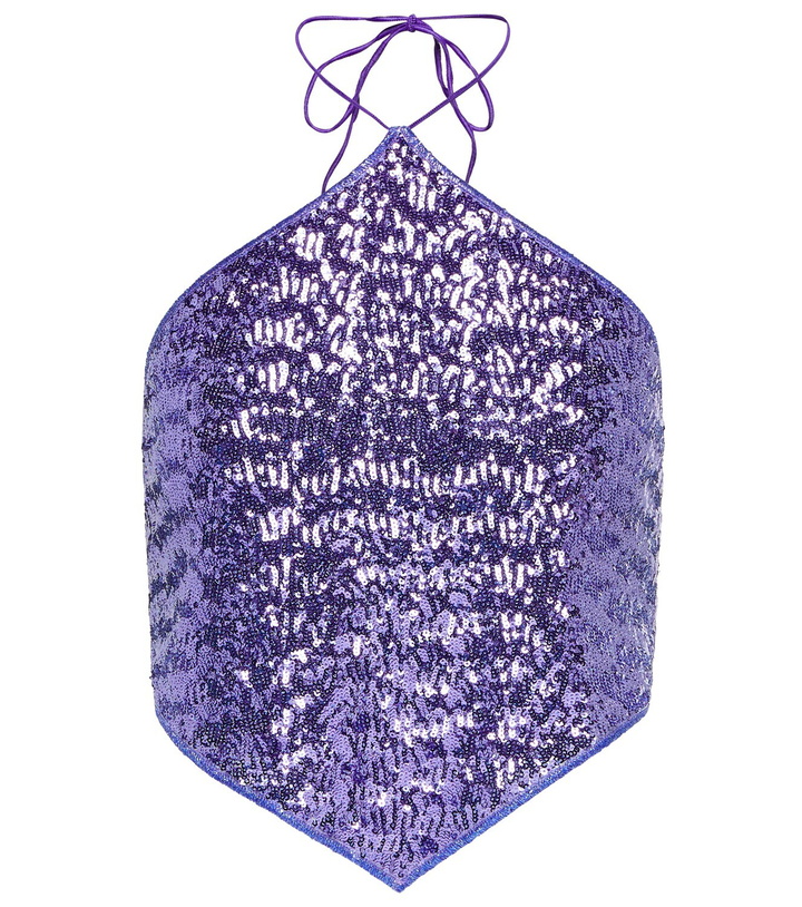 Photo: Oseree - Sequined halterneck scarf top