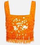 Staud Sequined crop top