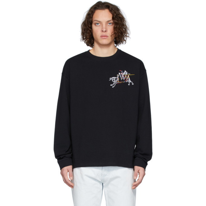 Photo: JW Anderson Black Camelot Embroidery Long Sleeve T-Shirt