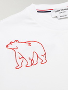 Thom Browne - Embroidered Cotton-Jersey T-Shirt - White
