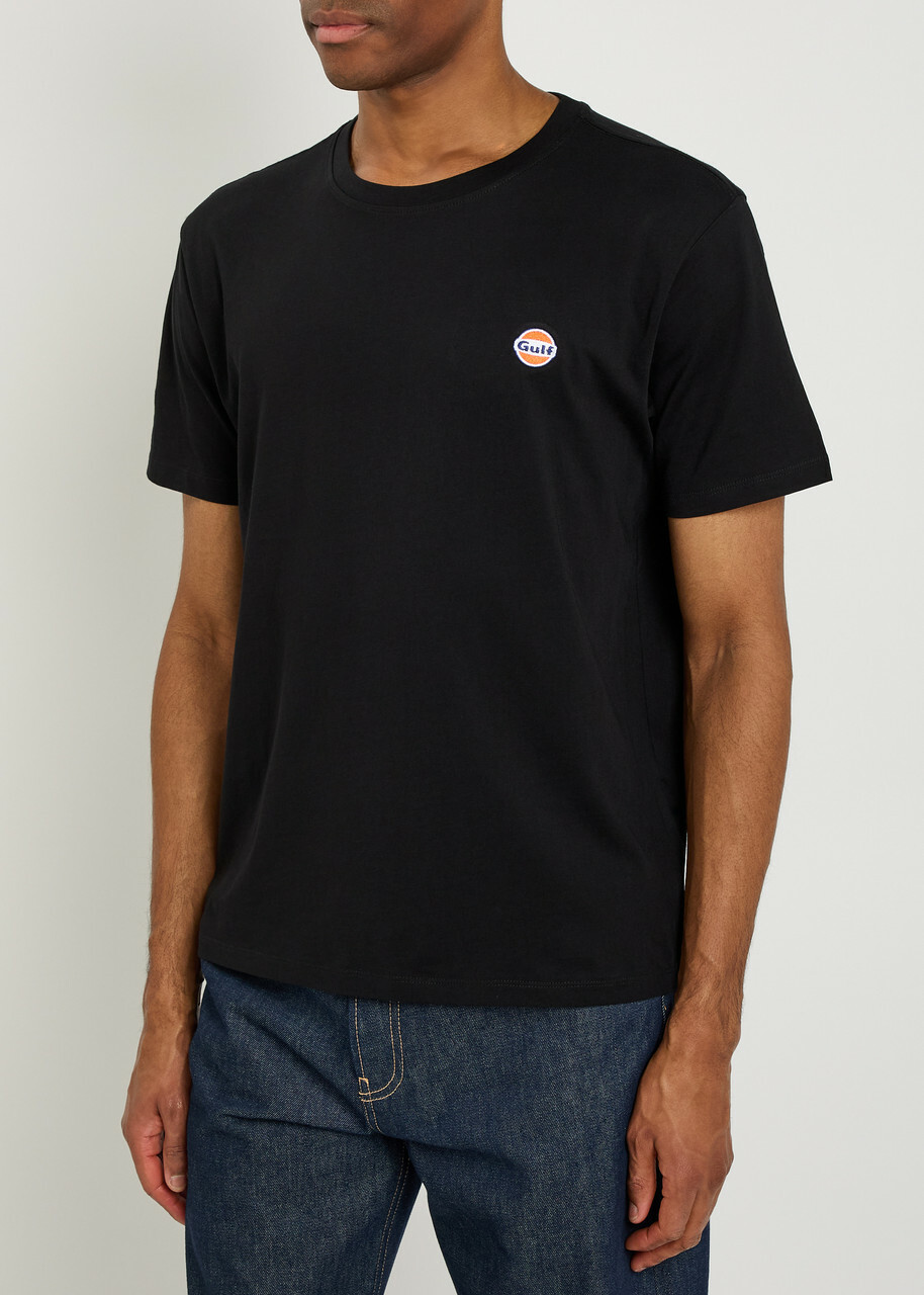 AN-Y1 Logo-embroidered Cotton T-shirt Black