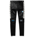 Undercover - Skinny-Fit Printed Leather Biker Trousers - Black