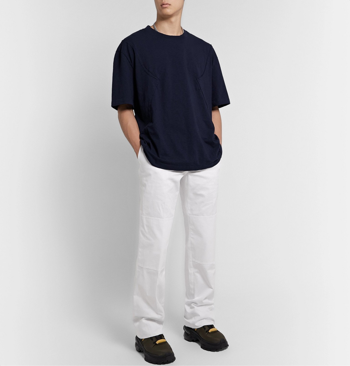 Tシャツ・カットソー maison margiela 'Western patchwork' T-shirt Maison Margiela - Patchwork Cotton-Jersey T-Shirt - Blue