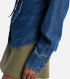 Self-Portrait Bow-detail denim shirt