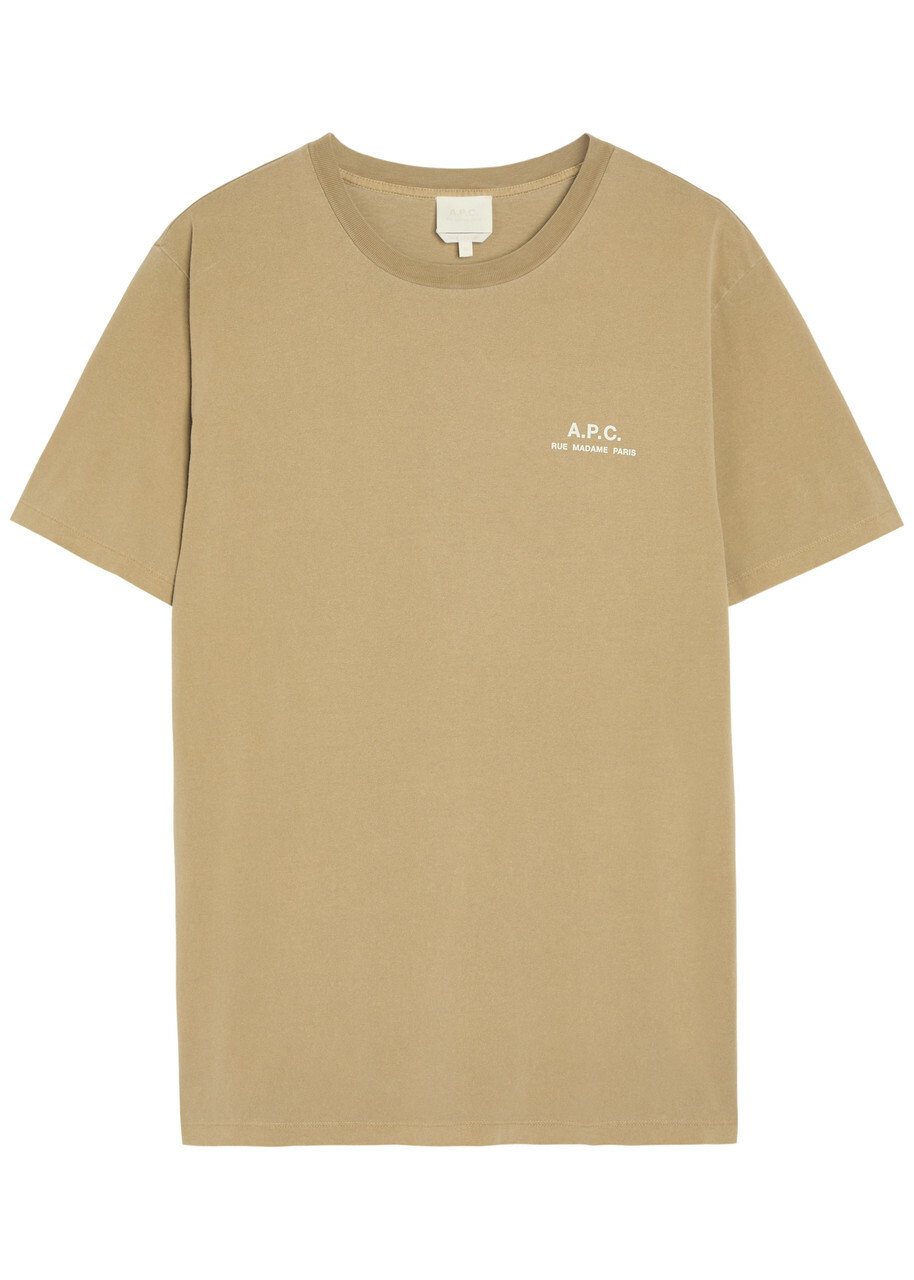 A.P.C. Logo-print Cotton T-shirt Khaki