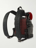 Christian Louboutin - Explorafunk Small Croc-Effect Patent-Leather Backpack
