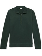 Sunspel - Cotton-Jersey Half-Zip Sweatshirt - Green
