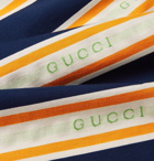 GUCCI - Striped Logo-Jacquard Cotton-Jersey Polo Shirt - Multi