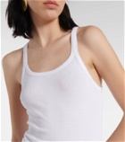 Re/Done Ribbed-knit cotton jersey tank top