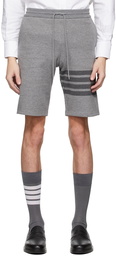 Thom Browne Grey Loopback 4-Bar Classic Sweat Shorts