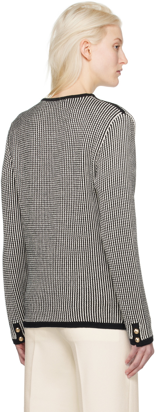 ANINE BING Black & White Dave Cardigan