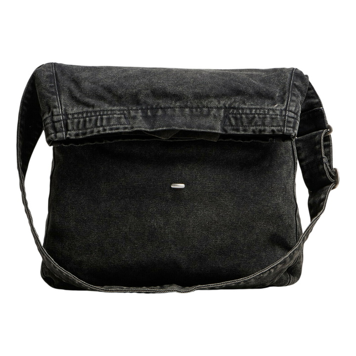 Photo: Our Legacy Men's Indigo Canvas Sling Bag in Deep Blue