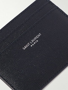 SAINT LAURENT - Logo-Print Pebble-Grain Leather Cardholder