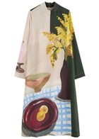 Stine Goya Printed Matte Satin Midi Dress Multicoloured 1