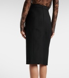 McQueen High-rise wool gabardine pencil skirt