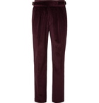 Rubinacci - Manny Pleated Cotton-Blend Corduroy Trousers - Burgundy