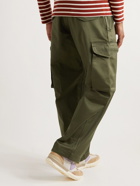 Monitaly - Straight-Leg Cotton-Satin Drawstring Cargo Trousers - Green